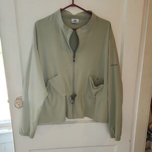 Columbia Green Utility Jacket Lightweight Casual